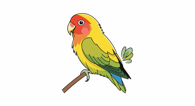 Colorful parrot perched on a branch