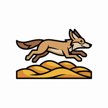 Fox Jumping Down Drawing