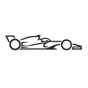 formula racing minimal line, car silhouette design, motorsport line art, F1 inspired minimalist car, sleek racing outline, aerodynamic race car shape, clean vector silhouette, modern racing aesthetic,