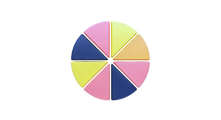 Fototapeta premium 3D Pie Chart with Eight Segments in Contrasting Colors
