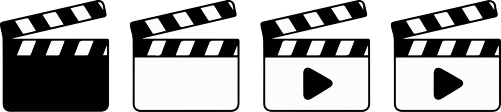 Play button and clapperboard icons for media controls