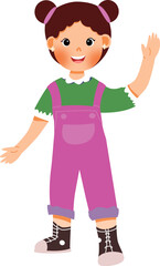 Fototapeta premium Illustration of a girl waving hello