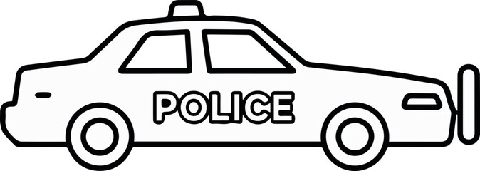 Police car outline for law enforcement signage © Icons Queen