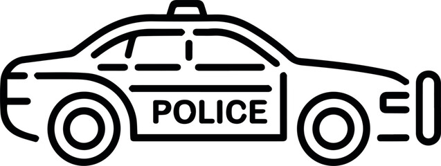 Police cruiser silhouette for emergency response © Icons Queen