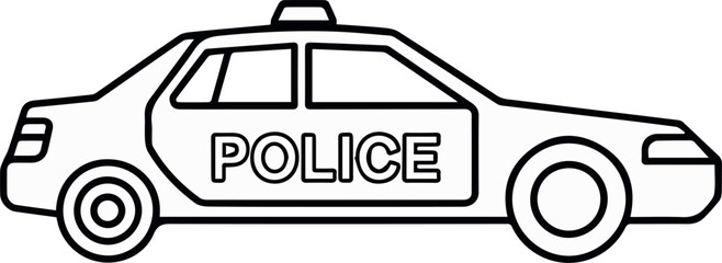 Police car side view with roof light bar © Icons Queen