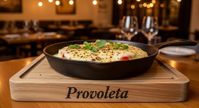 A Delicious Provoleta Dish Served in a Restaurant Setting