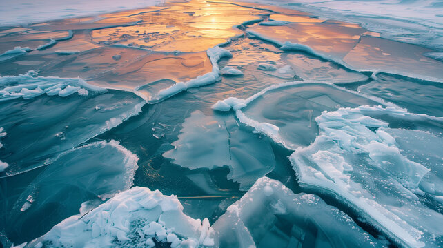 Bloques de hielo sobre el mar