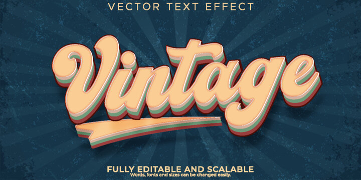 Retro sticker text effect, editable 70s and 80s text style