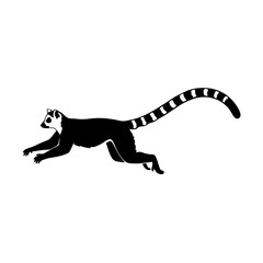 Leaping Lemur Action Silhouette © Ihor Yurchenko