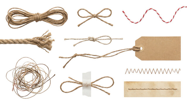 Assorted Twine and String: Decorative Elements for Crafts and Gifts