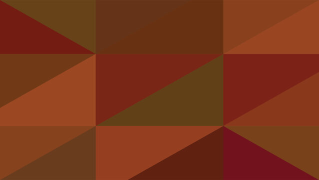 Abstract mosaic of geometric shapes in warm earthy tones of brown rust and deep red creating a textured surface