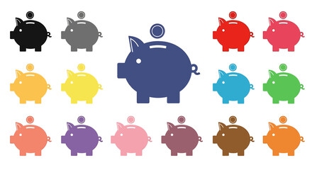 Obraz premium A collection of colorful piggy banks, symbolizing savings, investment, and financial growth.