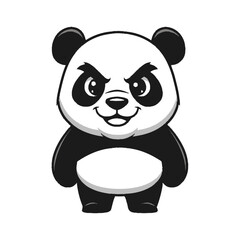 Naklejka premium Angry Cartoon Panda Bear Character Illustration.