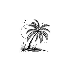 Obraz premium palm tree silhouette