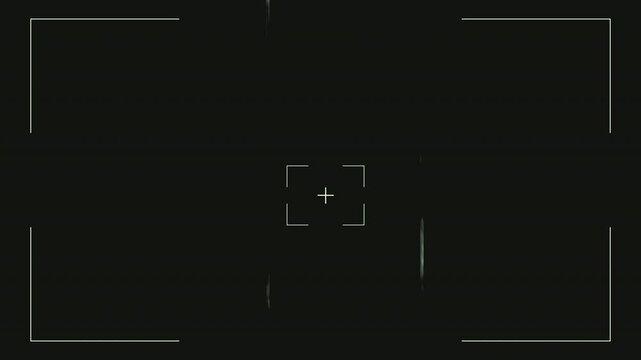 VHS Camera Frame Overlay with Analog Noise, Subtle Glitch and Retro Viewfinder Screen Distortion Seamless Loop