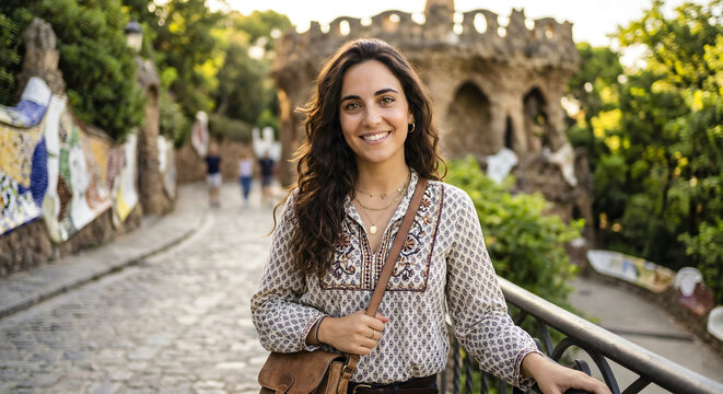 Retrato mediterr&aacute;neo aut&eacute;ntico de mujer con piel oliva y luz natural.