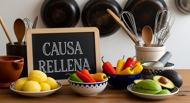 Causa Rellena Ingredients On Kitchen Counter