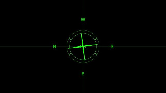 Compass icon animated.direction illustration video animation.gps road navigation silhouette map logo.travel icon.search route compass pin destination location, Motion graphics of compass concept