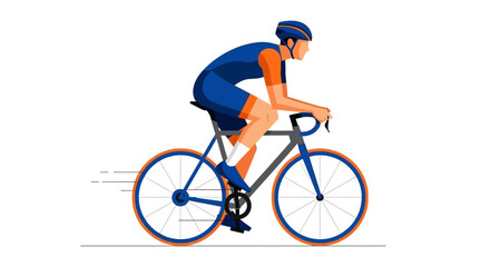 Fototapeta premium Professional cyclist riding a bicycle fast.