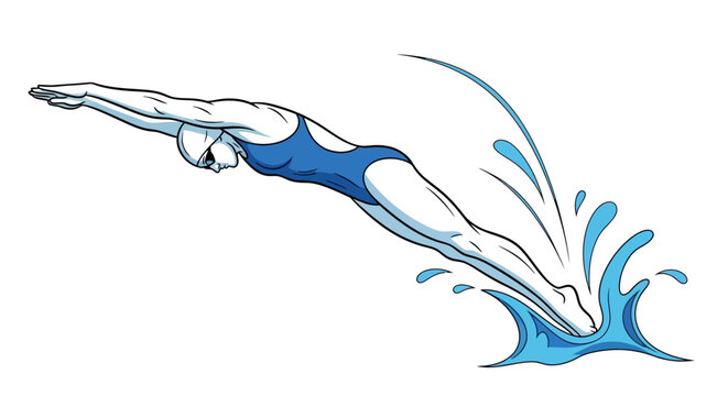 a person diving into a pool of water.