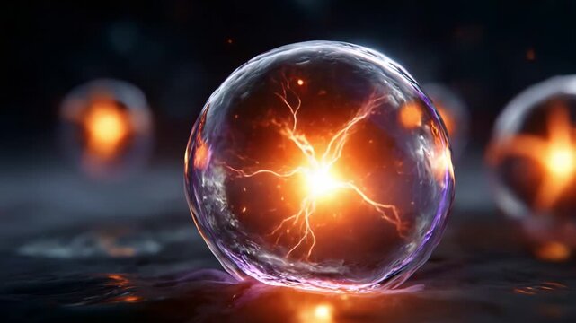 Illuminated Bubbles: Capturing the Intriguing Glow and Energy Within Spheres in a Microcosmic Environment of Luminous Particles and Dynamic Forces