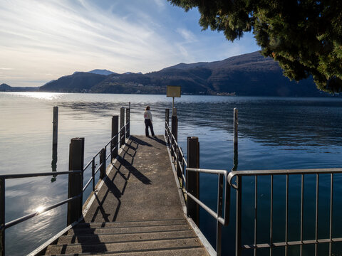 Lake Lugano seen from Morcote, Switzerland