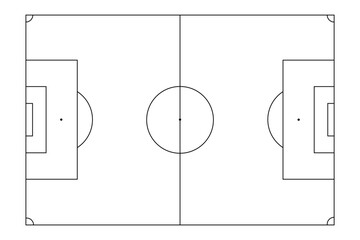 Tactical soccer field plan. Sport pitch playbook and line strategy. Soccer field layout top view isolated on transparent background. Football pitch line diagram, vector © Palash