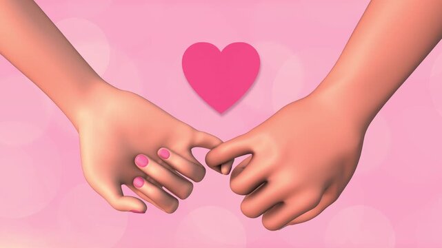 The Valentine's Day concept two hands making a commitment