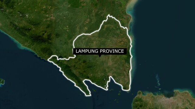 3D map animation of Lampung province in Indonesia