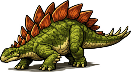 Stegosaurus Dinosaur Vector Illustration Transparent Background © Daus