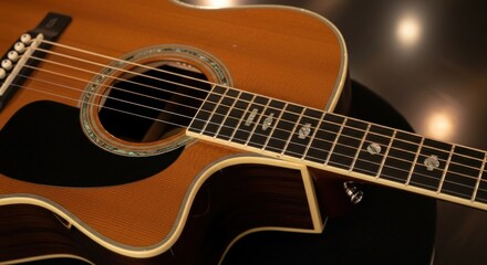 Fototapeta premium Acoustic Guitar Classic Wooden Instrument