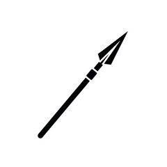 Naklejka premium Black silhouette of a sharp spear weapon.