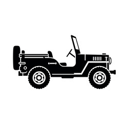 Classic offroad jeep silhouette. © Diki