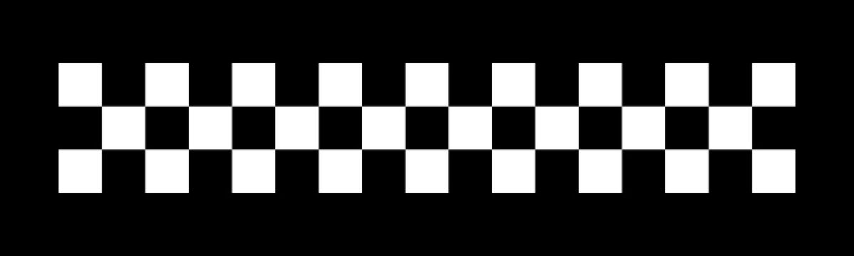 Black and white finishing point of race road marking sign. Winning road point ending line paint of competition or race. Vector illustration.