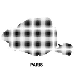 Fototapeta premium paris map dotted pattern, halftone dot city silhouette, abstract geographic vector design