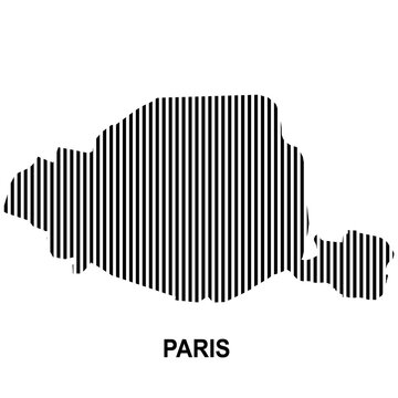 paris map vertical stripes, abstract line pattern city silhouette, modern geographic vector illustration
