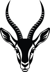 Black and white illustration of an antelope head © mdtaher