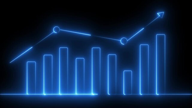 Web analytics dashboard. Marketing data visualization. Statistical graphs and reports. Businessperson analyzing website traffic using a black background 4k video