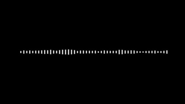 Audio spectrum waveform animation, white sound wave equalizer, digital music frequency visualization, reactive sound bars motion, black background, abstract waves, seamless 4k