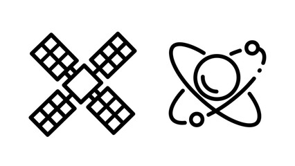 Satellite and atom orbit icons © Raisul54