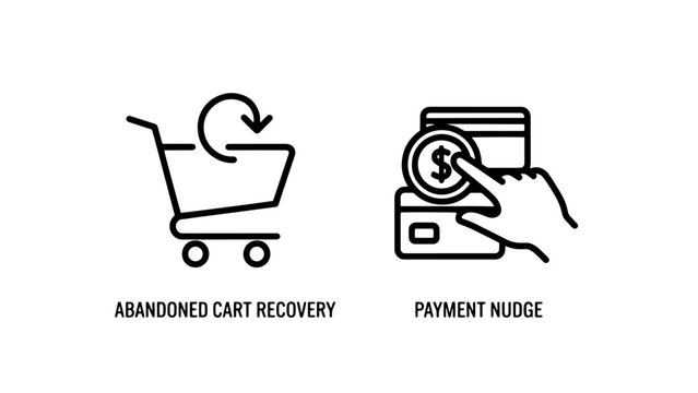 Abandoned cart and payment nudge icons