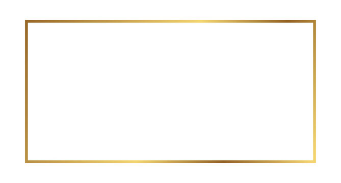 Elegant gold rectangle outline frame for certificate, invitation, poster, banner and presentation layout