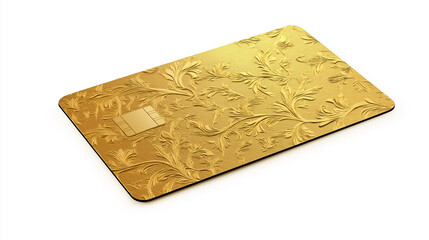 Fototapeta premium Gold credit card on white background
