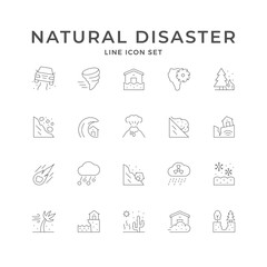 Set line icons of natural disaster © motorama