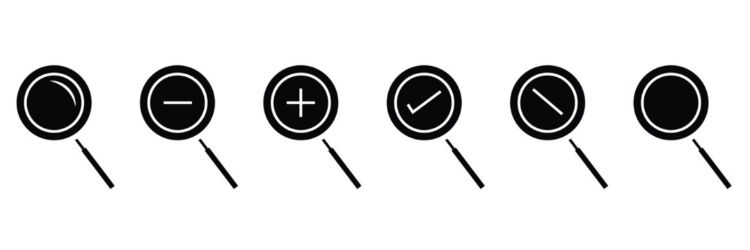 Zoom in icon vector. Logo Template illustration design.. Search icon set. zoom in and zoom out icons.with white background EPS10