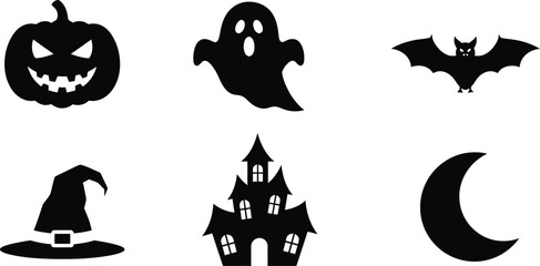 Obraz premium Halloween symbols and icons set