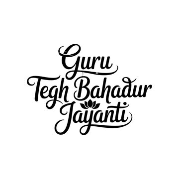 Guru Tegh Bahadur Jayanti Elegant Handwritten Typography
