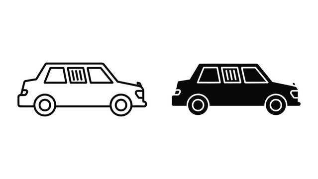 Comparison of a light and dark station wagon vehicle silhouette.