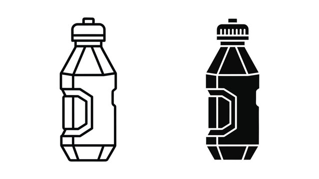Contrasting bottle designs with positive and negative space illustrations