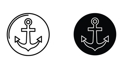 Obraz premium Contrasting designs of nautical anchors with circular backgrounds in white and black